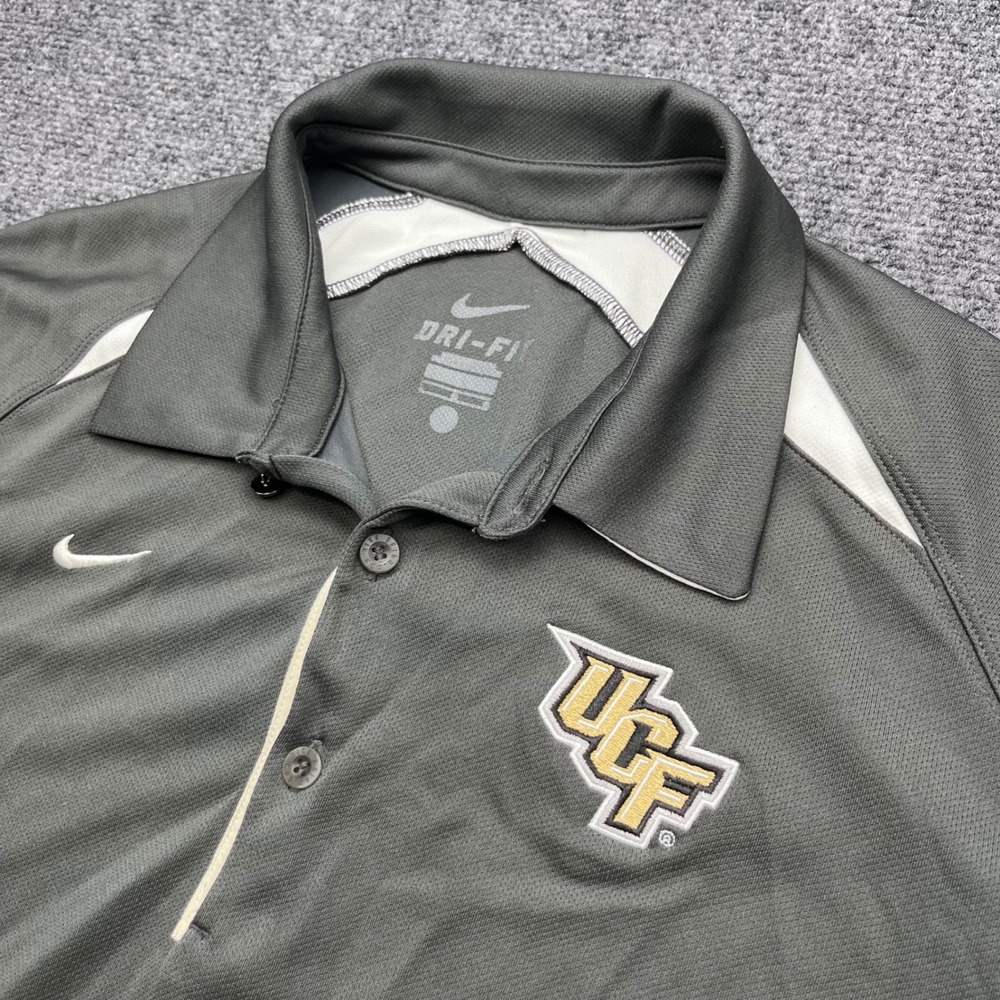 Nike UCF Knights Dri-Fit Performance Gray Short Sleeve Polo Shirt